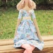 Fabric doll blonde -cloth doll blue in peach flower dress,art doll, stuffed doll. Lovely handmade doll- gift for girl and mom