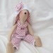 Tilda Bunny - Pink heart outfit
