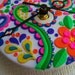Upcycled CD Wall Clock, polymer clay, Flowers and Paisley, recycled clock