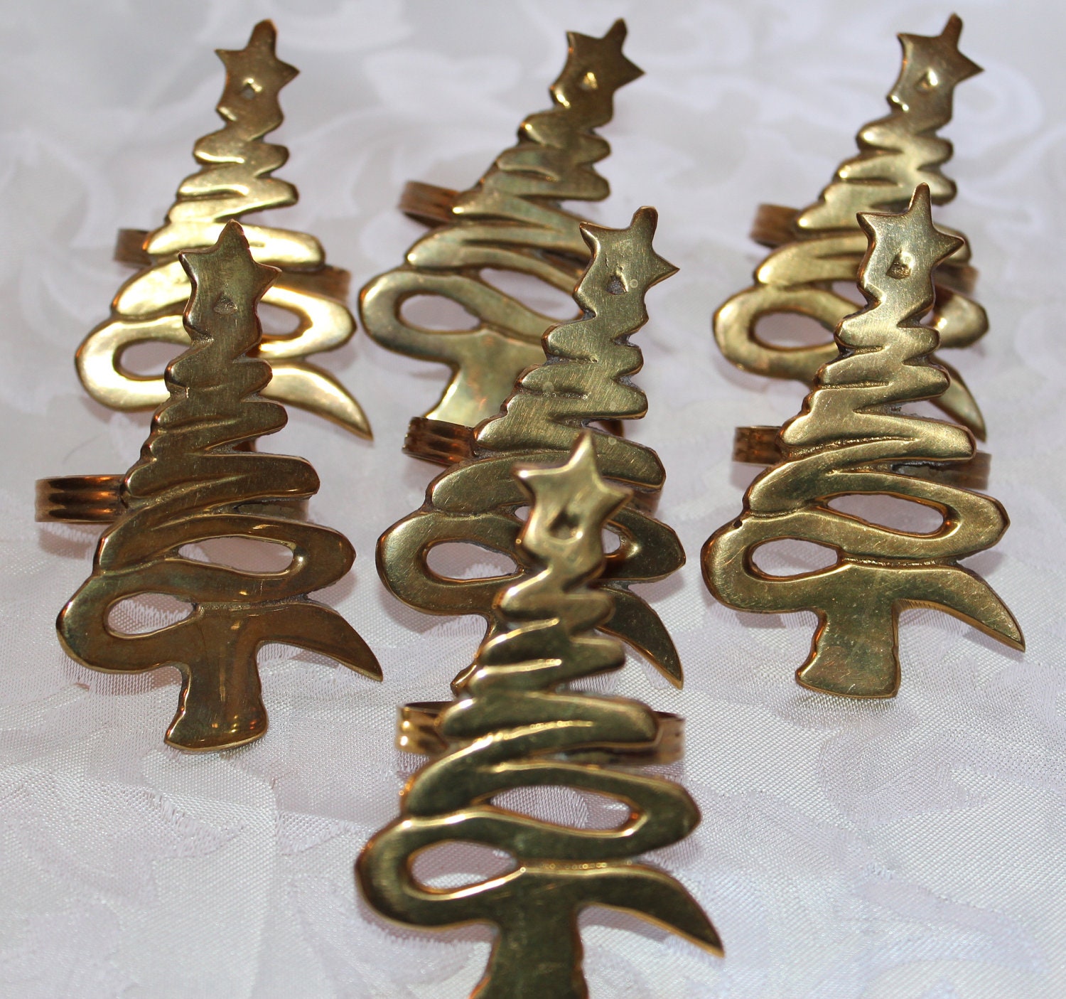 brass christmas tree napkin rings by therunningrooster on etsy brass christmas tree napkin rings by therunningrooster on etsy