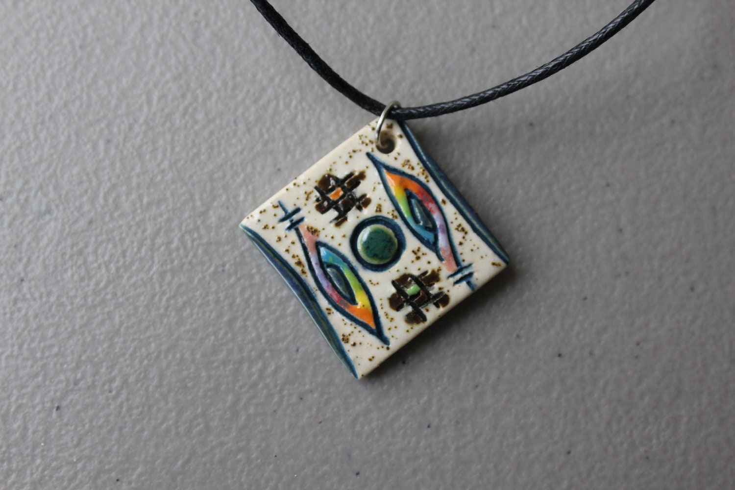 Unique handmade ceramic necklace