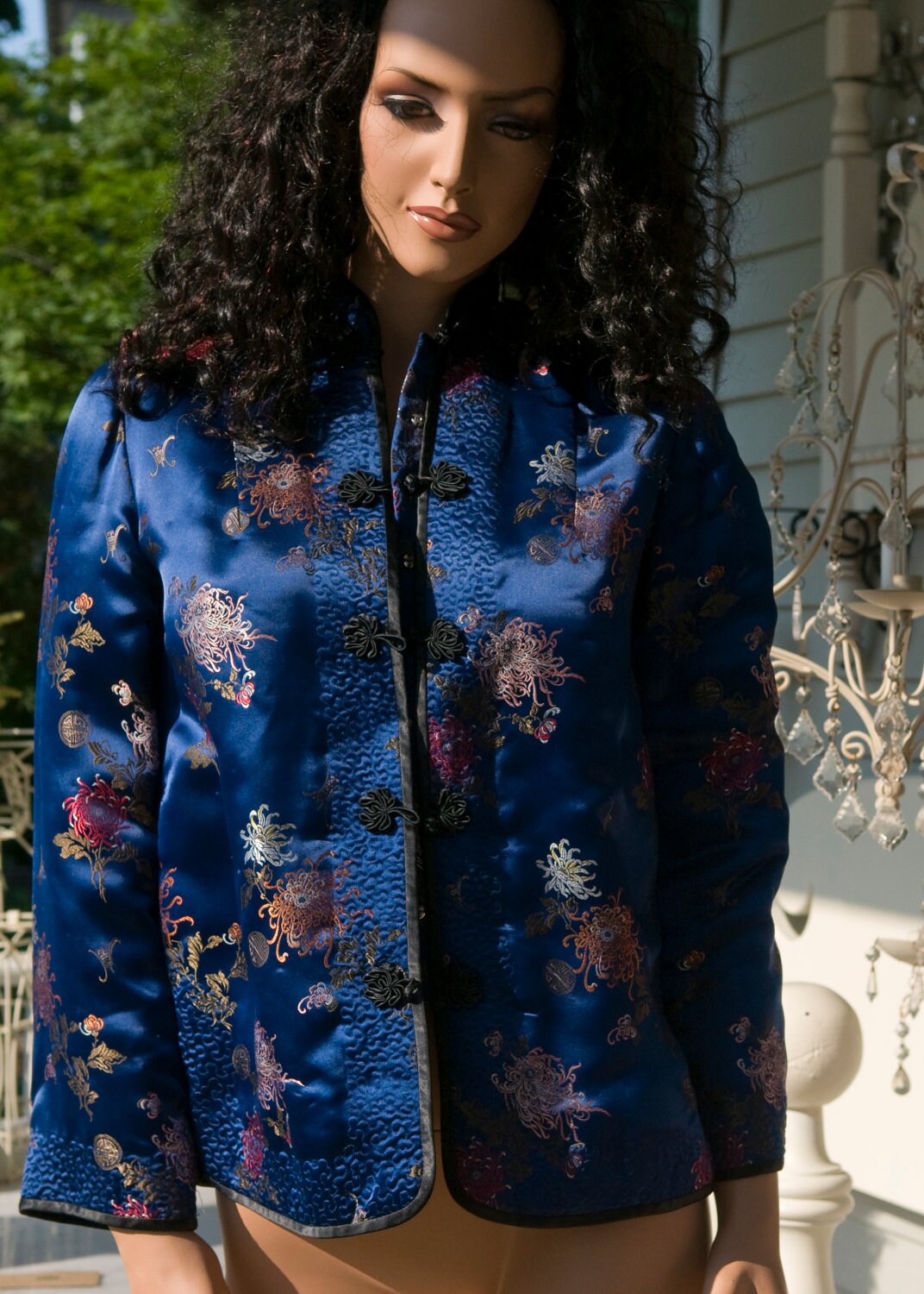 Silk Floral Quilted Jacket by unavesmas2 on Etsy