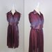 On Sale Vintage 1970s Full Skirt Day Dress in Dark Purple Plum - Medium by Nancy G
