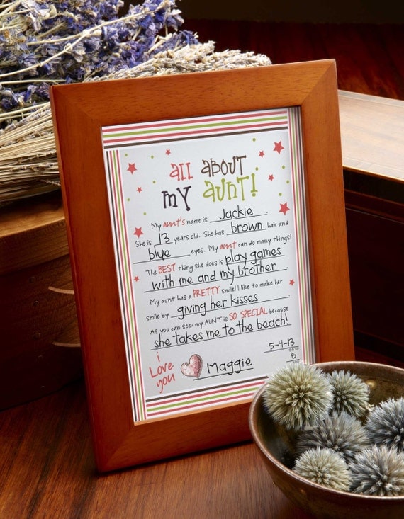 MY AUNT... DIY Printable 8 x 10 Letter for