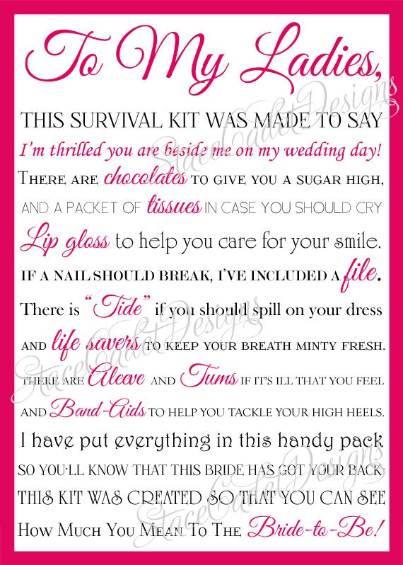 DIY Bachelorette Party Survival Kit