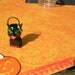 reserved ON HOLD vintage black cat trick or treat pail pendant