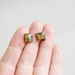 Tiny stud earrings - yellow circuit board - recycled computer