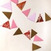 pink, striped, gold and floral valentine garland - 10 feet