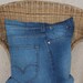 Sofa Pillow Cover with Pockets, Recycled Denim Jeans, appr. 35cm square