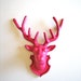 Cast Iron Deer Head in bright pink