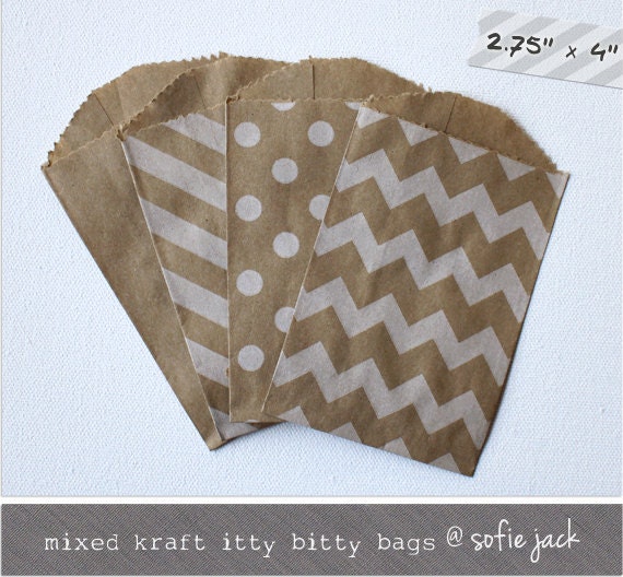 Items similar to Mixed Kraft Mini Favor Bags 8 on Etsy
