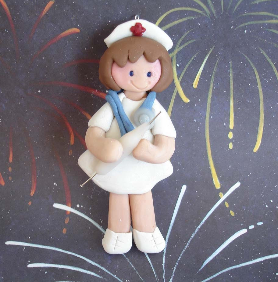Polymer Clay Milestone Nurse Cake Topper Syringe Stethoscope