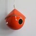 Dark Orange Porcelain Birdhouse
