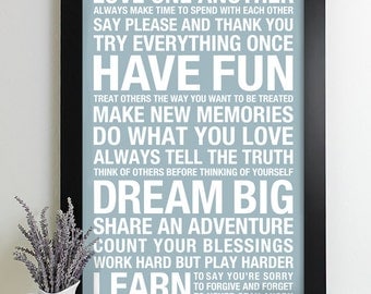 Family Rules Wall Art wall art family rules sign subway house rules print Family Rules Wall Art wall art family rules sign subway house rules print