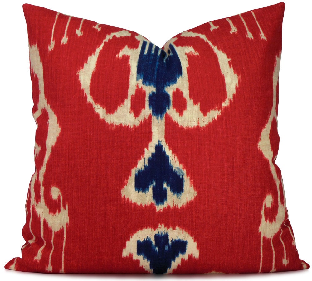 cover 22x22 pillow and Magnificat Red Navy Cover Pillow Ikat Blue Classic