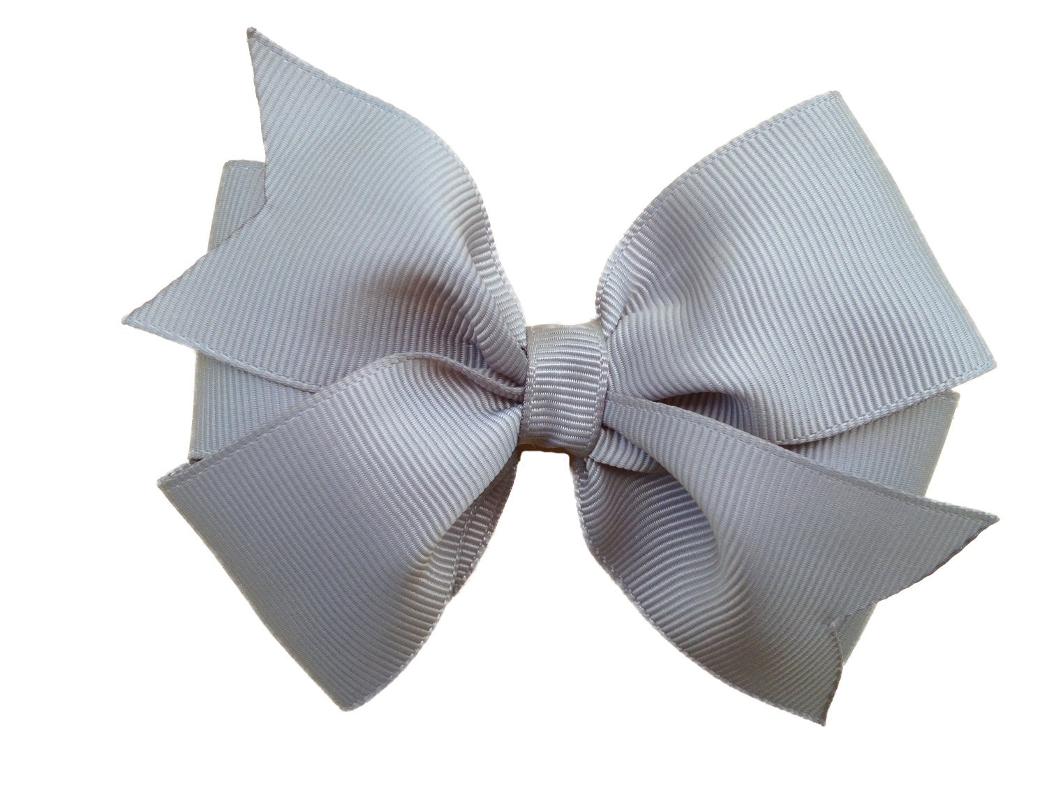 4 inch gray hair bow gray bow grey bow by BrownEyedBowtique