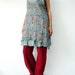 NO.71 Bluish Green Cotton Paisley Printed Layered Tunic Top