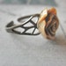 Vintage Look Brass and Mocha Brown Rose Adjustable Ring Lead and Nickel Free