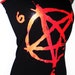 666 pentagram ladies dress size S/M with cross cross shoulder straps red font red lace gothic, witch, wiccan, satanic,heavy metal, halloween