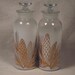 Pair of Vintage 1970s L&L Pine Cone Frosted Glass Decanters