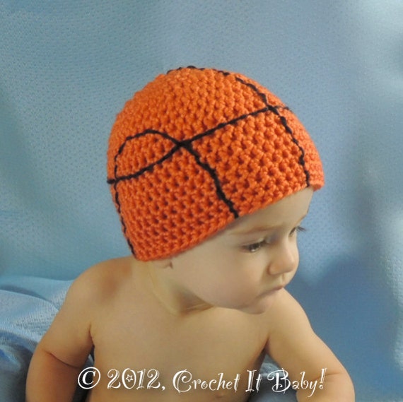 Crochet Basketball Hat 5 Sizes PATTERN ONLY