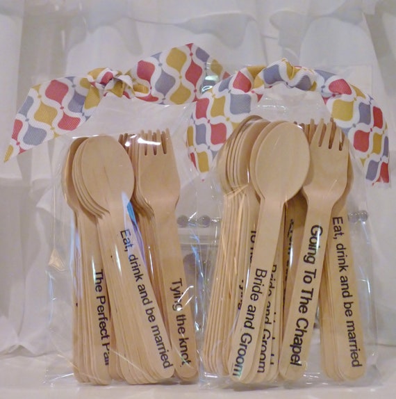 WEDDING Vintage Wood Spoon and Fork - 30 Tie the Knot Collection ...