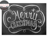 Items similar to Digital Image Download- Chalk Art - Christmas Chalkboard Art - Hand Lettering