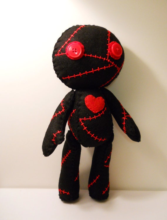 Felt stitched cute corpse zombie with heart by SouthernGothica