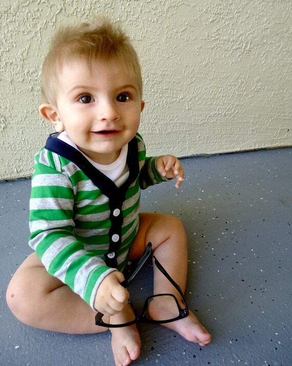 Baby Cardigan Onesie 12M Preppy Baby Boy Sweater by HaddonCo