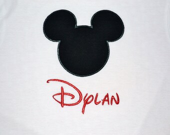 Personalized Mickey Mouse Birthday Appliqued Shirt or Bodysuit