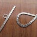 Sterling silver clasp, textured toggle clasp, jewelry making supplies