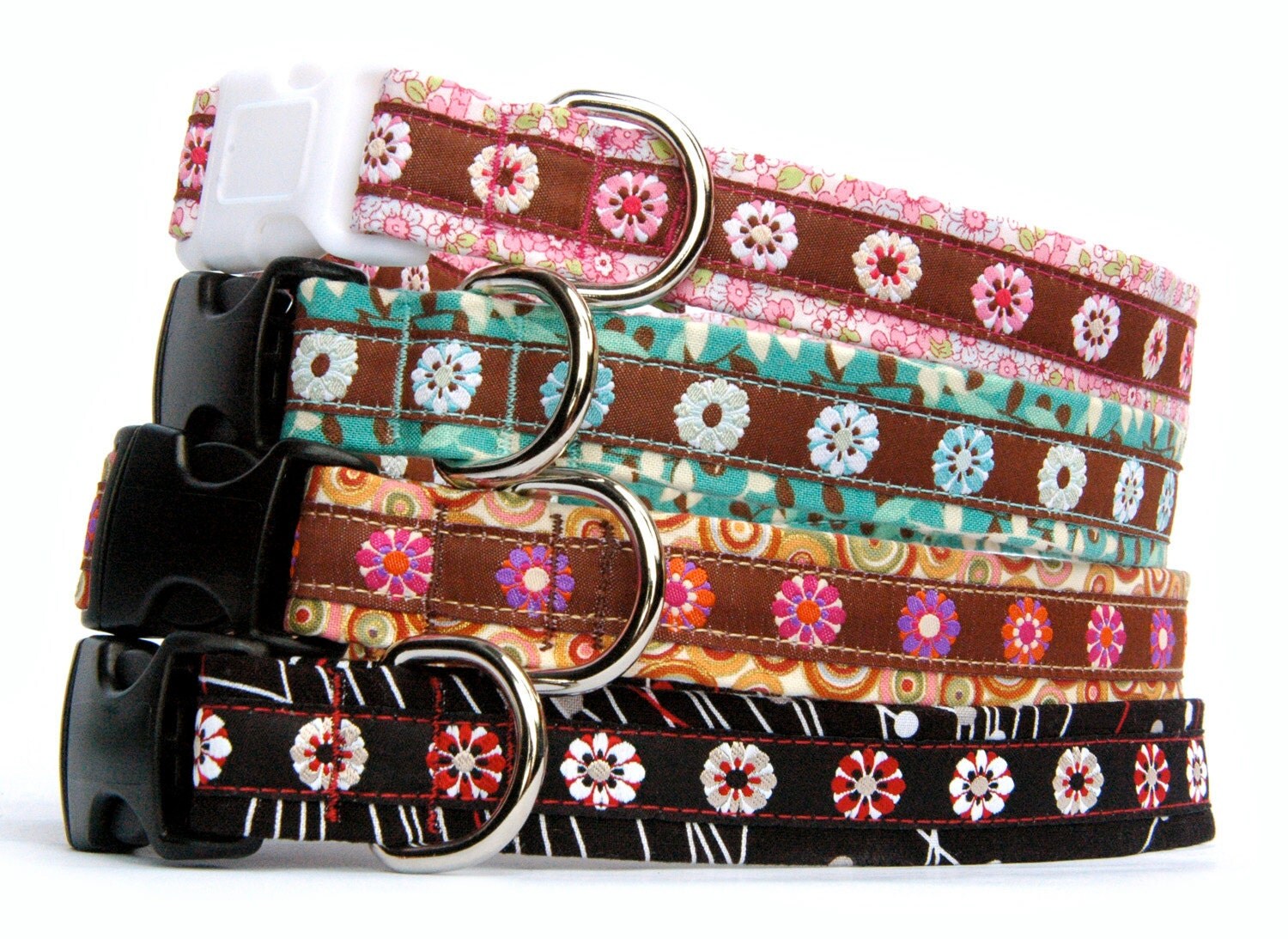 Dog collar dog leash Cute pink floral girl dog collar Unique