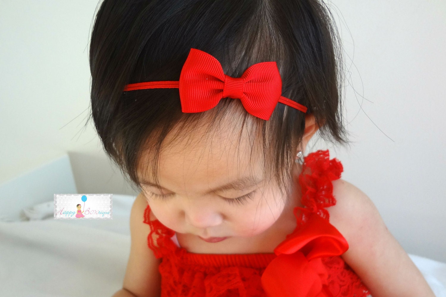 Christmas bow headband, Petite Red Bow Headband,Baby headband,newborn bow,Baby girls headband,Valentine bow,Valentine headband,Christmas bow