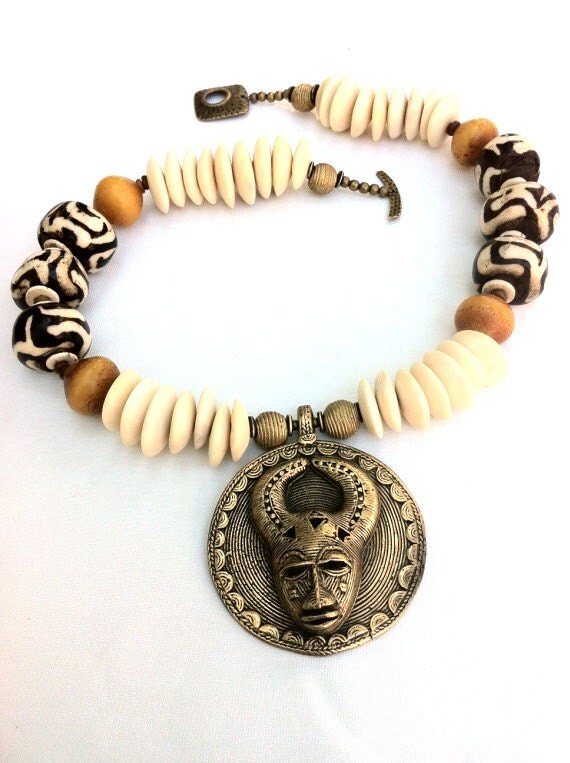 Items similar to Bone Brass Necklace on Etsy