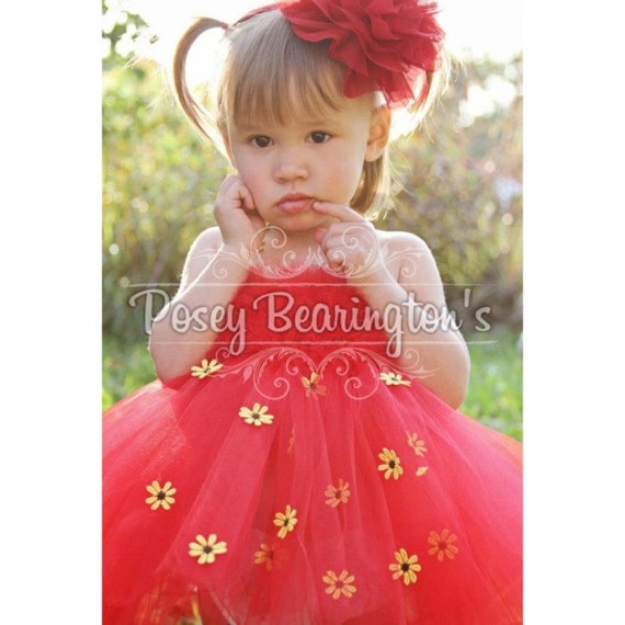 Items similar to Daisy Tutu Dress. Flower Girl Dress on Etsy