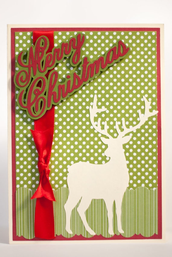 Items Similar To Reindeer Christmas Card On Etsy