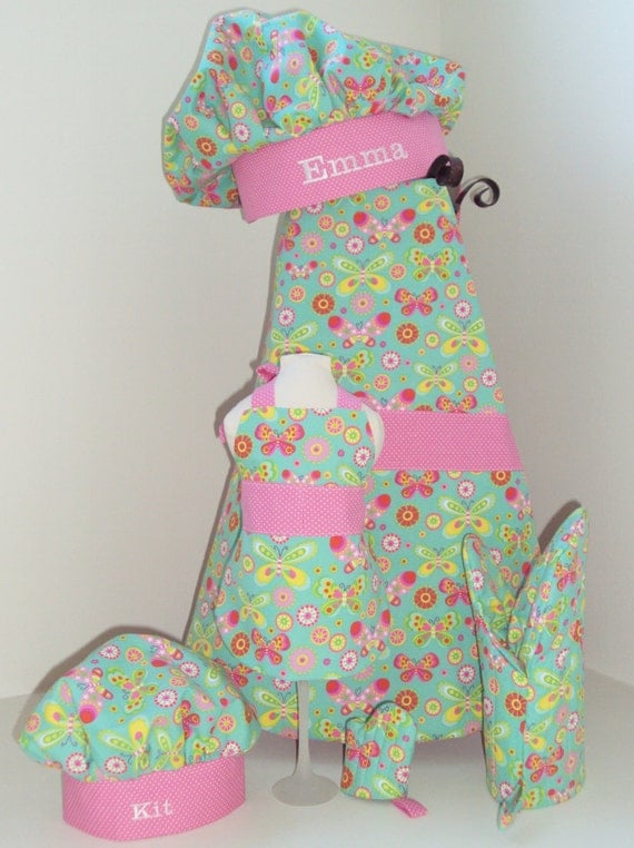 Personalized Girls and 18 Dolls Apron Set