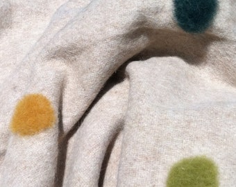 Organic Polka Dot Alpaca Wool Throw Blanket Custom