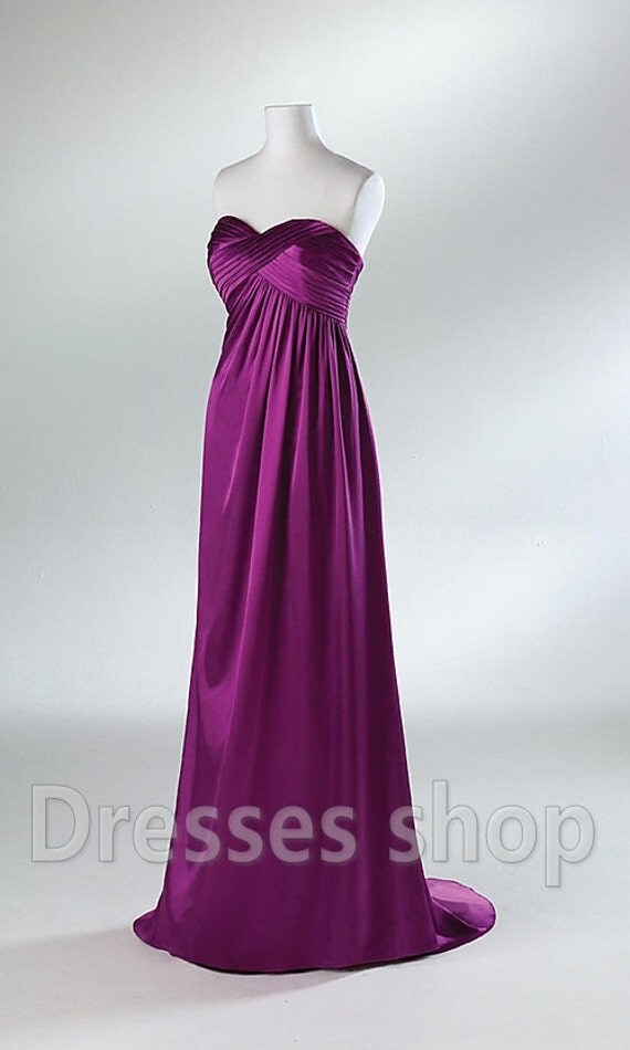 Purple Offshoulder Long Satin Prom Evening Party by Dressesshop