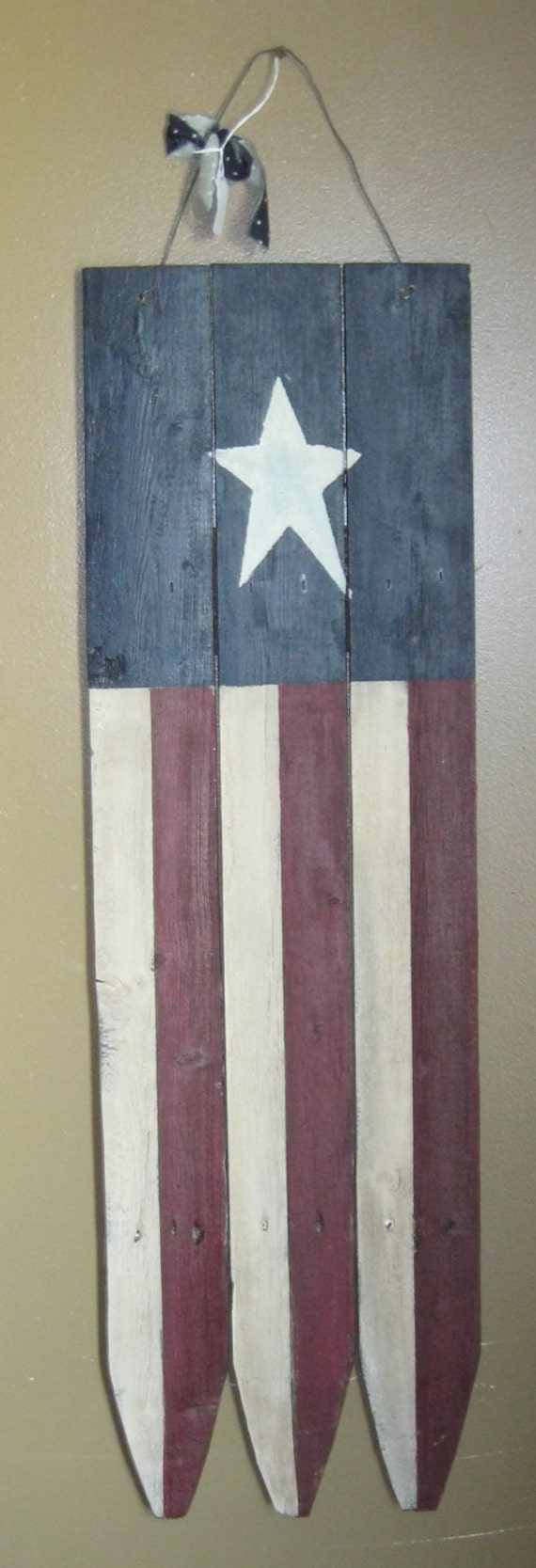 Primitive Wooden American Flag