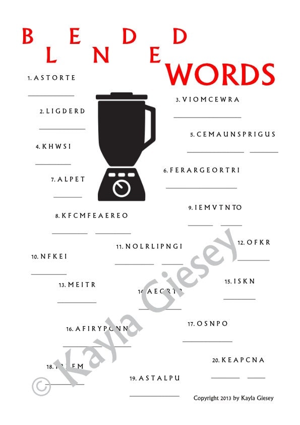 wedding list template word guest Card Words Shower Blended Kitchen Game Download Bridal