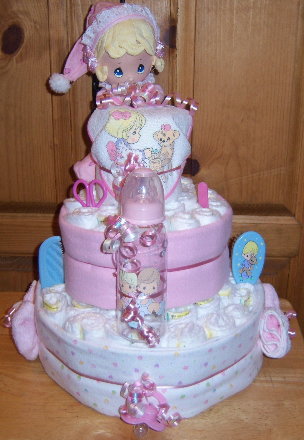 Baby Shower Precious Moments 3 Tier Diaper Cake by BabyDiaperCakes