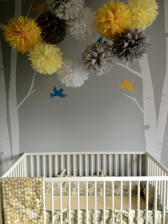 Upgraded Mod - 15 Tissue Poms DIY - Gender Neutral - Decoration Party Birthday Kit - Mommy to Bee Theme Portland Original Il_570xn