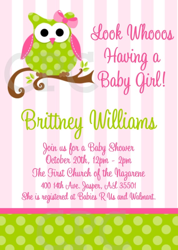 Printable Owl Baby Shower Invitations 9