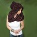 Knitting Scarf/ Hand Knit Wool Black Mohair Shawl and Hood with a Turtleneck/ gift/ autumn, winter, spring by Solandia