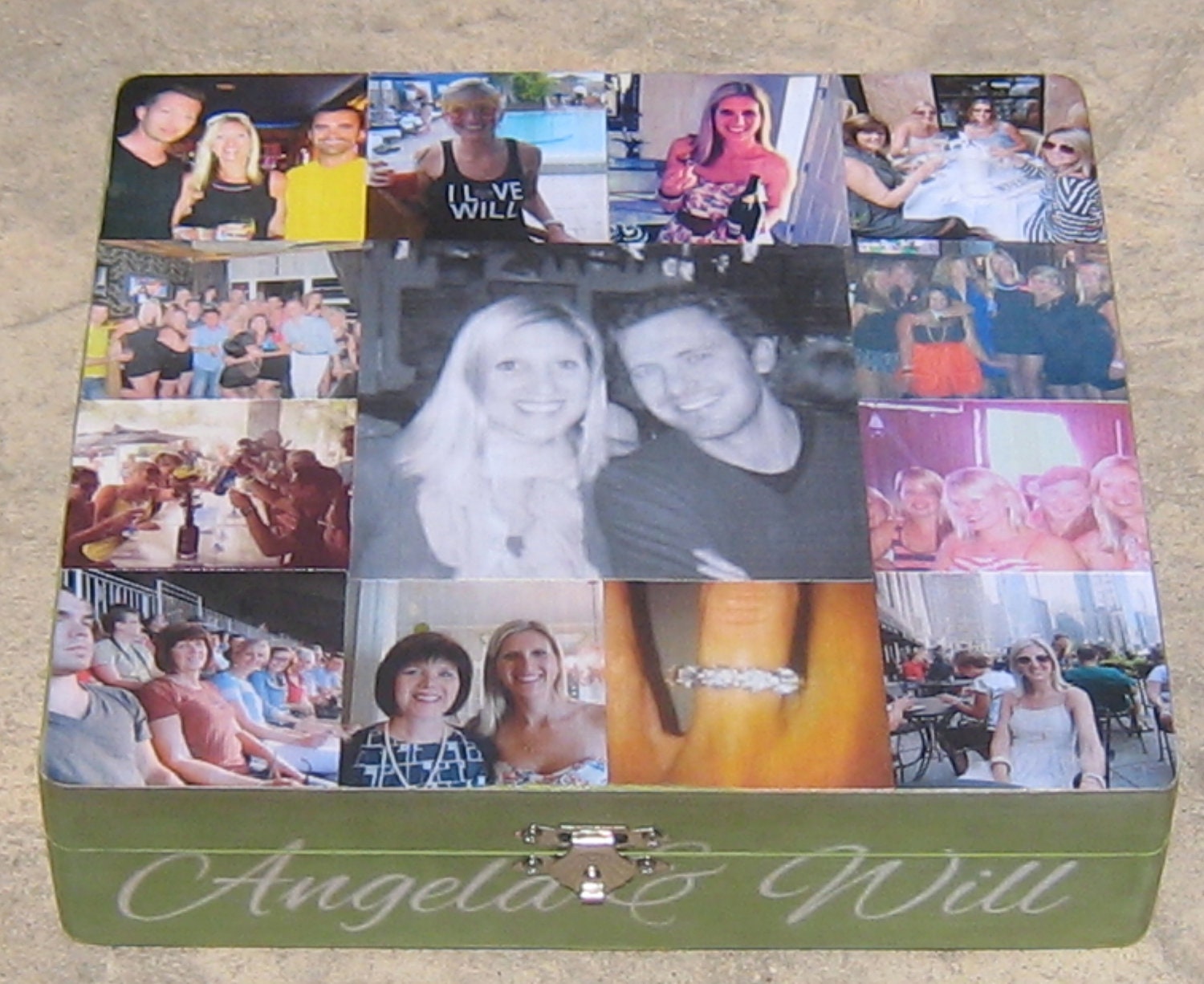 Unique Engagement Gift Personalized Photo Collage Keepsake