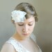 SALE White 'Elsbeth' Rose Garden Wedding Hair Accessory - Silk and Organza Roses and Leaves