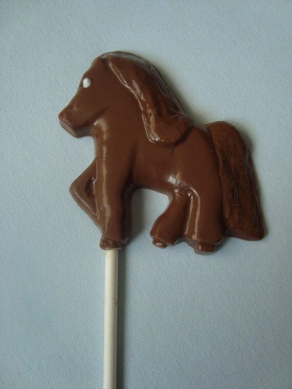 12 Chocolate Horse Pony Lollipops Animal Birthday Party Favor