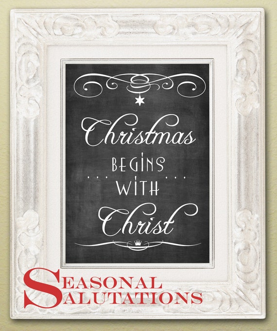 Items similar to CHRISTMAS begins with CHRIST Chalkboard Digital ...