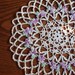 Crocheted Violet Doily, Round Crocheted Purple Violet Lace Doily, Keepsake Needlecraft